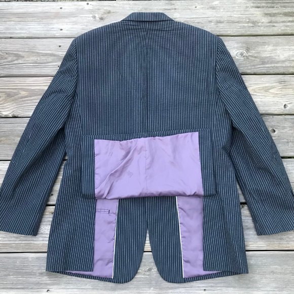 Pronto Uomo Blue Men Blazer One Button Style Sport - Picture 5 of 9